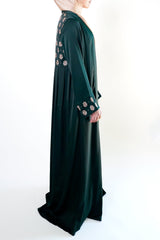 Emerald Green Embroidered Back Kimono