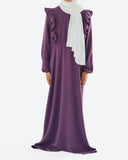 Girl's Dusky Mauve Ruffle Abaya