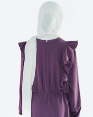 Girl's Dusky Mauve Ruffle Abaya