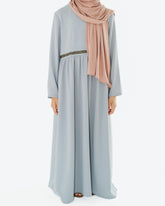 Girl's Silver Sparkle Sash Abaya