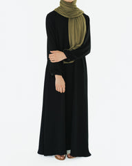 Girl's Black Empire Waist Abaya
