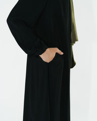 Girl's Black Empire Waist Abaya
