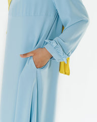 Girl's Sky Blue Empire Waist Abaya