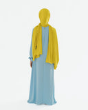 Girl's Sky Blue Empire Waist Abaya
