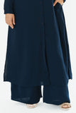 Navy Wide Leg Slip-On Pants