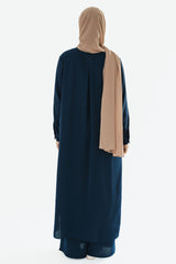 Navy Long Button-Down Tunic