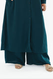 Dark Teal Wide Leg Slip-On Pants
