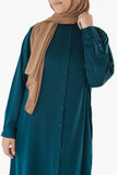 Dark Teal Long Button-Down Tunic