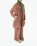 Girl's Biscuit Beige Long Tiered Tunic