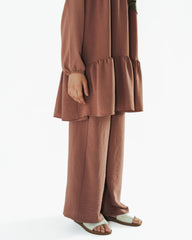 Girl's Biscuit Beige Long Tiered Tunic