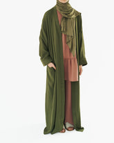 Girl's Olive Kimono Abaya