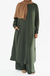 Sage Long Button-Down Tunic