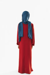 Girl's Cherry Red Empire Waist Abaya