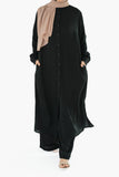 Black Long Button-Down Tunic