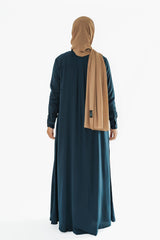 Midnight Navy Shirt Dress Buttoned Abaya