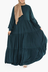 Deep Teal Swiss Dot Maxi Dress