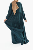 Deep Teal Swiss Dot Maxi Dress