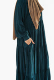 Deep Teal Swiss Dot Maxi Dress