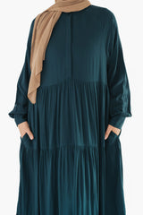 Deep Teal Swiss Dot Maxi Dress