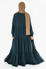 Deep Teal Swiss Dot Maxi Dress