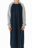 Boy's Navy Blue & Grey Hoodie Thobe