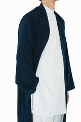 Men's White Band Collar Tunic Shirt