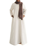 Women's Flax Linen Henley Abaya