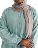 Women's Coastal Blue Muslin Tiered Abaya Dress