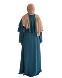 Deep Teal Ruffle Top Formal Abaya