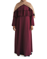 Burgundy Ruffle Top Formal Abaya