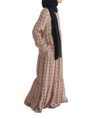 Girl's Poppy Sky Tiered Abaya Dress