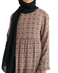 Girl's Poppy Sky Tiered Abaya Dress