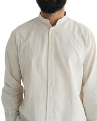 Men's Flax Linen Button Down Tunic Shirt