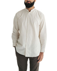 Men's Flax Linen Button Down Tunic Shirt
