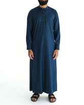 Men's Ink Blue Check Cuff Thobe