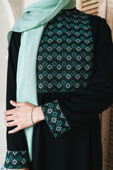 Black Embroidered Bodice Abaya