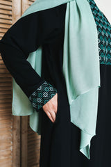 Black Embroidered Bodice Abaya