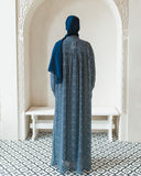 Sheer Navy Pebble Print Abaya