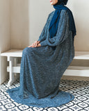 Sheer Navy Pebble Print Abaya