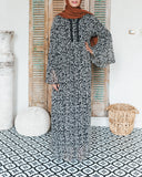 Sheer Black and White Lace Abaya