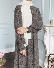 Sheer Brown Pebble Print Abaya