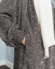 Sheer Brown Pebble Print Abaya