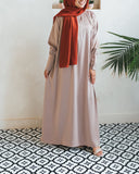 Stone Satin Pleated Blouse Abaya