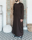 Men's Dark Brown Simple Thobe