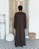 Men's Dark Brown Simple Thobe