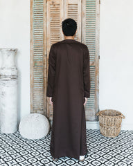 Men's Dark Brown Simple Thobe