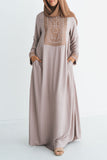 Luxury Beige Embroidered Abaya