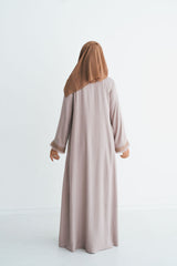 Luxury Beige Embroidered Abaya