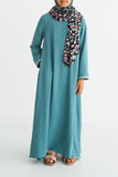 Girl's Sea Glass Empire Lace Abaya