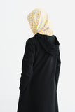 Girl's Black Hoodie Abaya